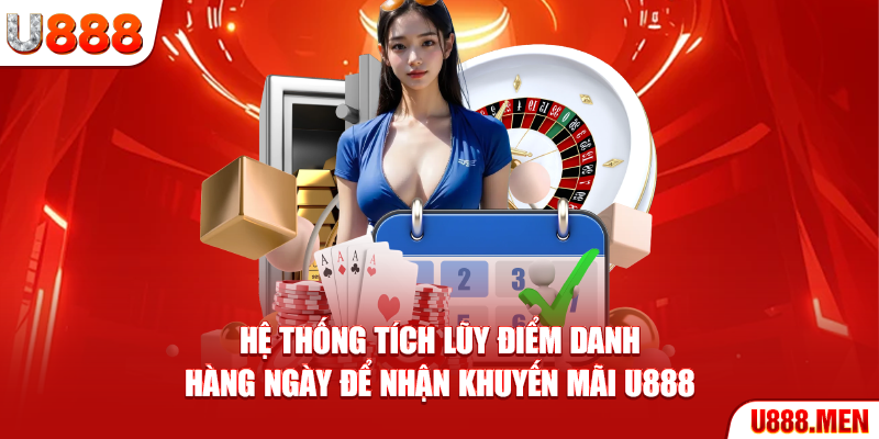Hệ thống tích lũy điểm danh hàng ngày để nhận Khuyến mãi U888